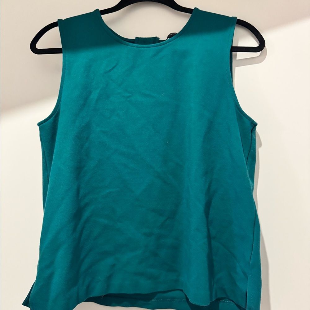 Teal Sleeveless Women's Top With Jewel Buttons